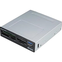Akasa USB 3.0 Multi Card Reader, Supports CF/MS/SD/MicroSD UHS-II Cards, 3.5", Internal USB 3.0 Connector, Black, for PC