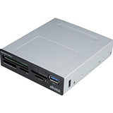 Akasa USB 3.0 Multi Card Reader, Supports CF/MS/SD/MicroSD UHS-II Cards, 3.5", Internal USB 3.0 Connector, Black, for PC