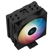 DeepCool AG400 Black ARGB V2 CPU Air Cooler, 120mm PWM Fan, 4 Direct Touch Heat Pipes, Addressable RGB, LGA1851/1700/1200, AM5/AM4 Compatible, High-Performance Single Tower Cooler