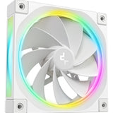 DeepCool FL12 120mm PWM 3 Pack Reverse White Fan - High Performance, Low Noise, Fluid Dynamic Bearing, 36 ARGB LEDs, 500-2150 RPM, 55 CFM Airflow, 4-Pin PWM Control