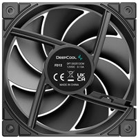 DeepCool FD12 120mm PWM Case Fan, High Airflow, Low Noise, Hydro Bearing, Daisy-Chain 8-Pin Connector, Black, Single Pack