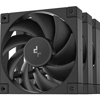DeepCool FD12 120mm Case Fan 3-Pack, PWM Control, High Airflow, Low Noise, Hydro Bearing, Black, Anti-Vibration Pads, 4-Pin Connector