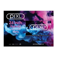 piXL PX24IDHFP 24 Inch Frameless Monitor, Widescreen IPS LCD Panel, 5ms Response Time, 75Hz Refresh Rate, Full HD 1920 x 1200, HDMI, DisplayPort, Internal PSU, 16.7 Million Colour Support, Black Finish, 3 Year Warranty