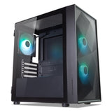 TecWare Forge M2 mATX PC Case, Compact High Airflow Mesh Front Panel, 3 x ARGB Fans Included, Hinged Tempered Glass Door, Supports 240mm Radiator, mATX/ITX, Black
