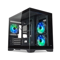 TecWare VXN Evo mATX PC Case, Dual-Chamber Glass Design, 3 x ARGB Fans Included, Massive Cooling Support (Up to 360mm Radiator), Tool-Free Panels, USB-C, Black