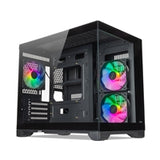 TecWare VXN Evo mATX PC Case, Dual-Chamber Glass Design, 3 x ARGB Fans Included, Massive Cooling Support (Up to 360mm Radiator), Tool-Free Panels, USB-C, Black
