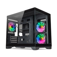 TecWare VXN Evo mATX PC Case, Dual-Chamber Glass Design, 3 x ARGB Fans Included, Massive Cooling Support (Up to 360mm Radiator), Tool-Free Panels, USB-C, Black