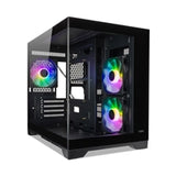 TecWare VXN Evo mATX PC Case, Dual-Chamber Glass Design, 3 x ARGB Fans Included, Massive Cooling Support (Up to 360mm Radiator), Tool-Free Panels, USB-C, Black
