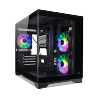 TecWare VXN Evo mATX PC Case, Dual-Chamber Glass Design, 3 x ARGB Fans Included, Massive Cooling Support (Up to 360mm Radiator), Tool-Free Panels, USB-C, Black