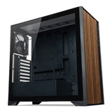TecWare Timber ATX PC Case, High Airflow Mid Tower with Wood Front Panel, 4 Pre-Installed 120mm Fans, Tool-Free Dual Glass Panels, USB-C, Supports 360mm Radiators, ATX/mATX/ITX - Black