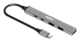 Port Designs 900163 interface hub USB Type-C 5000 Mbit/s Silver