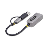 StarTech.com 2.5GbE USB-C to Ethernet Adapter with USB-A Converter, NBASE-T NIC, USB 3.0 Type-C 2.5/1G Multi Speed Network, Thunderbolt Compatible, Windows & Mac