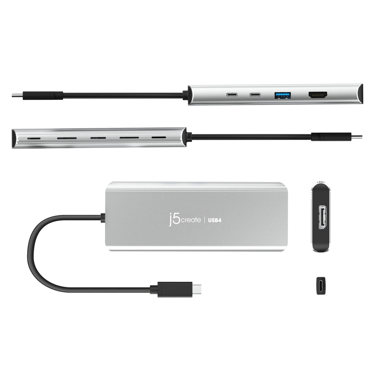 j5create JCD401 USB4™ Dual 4K Multi-Port Hub, Silver