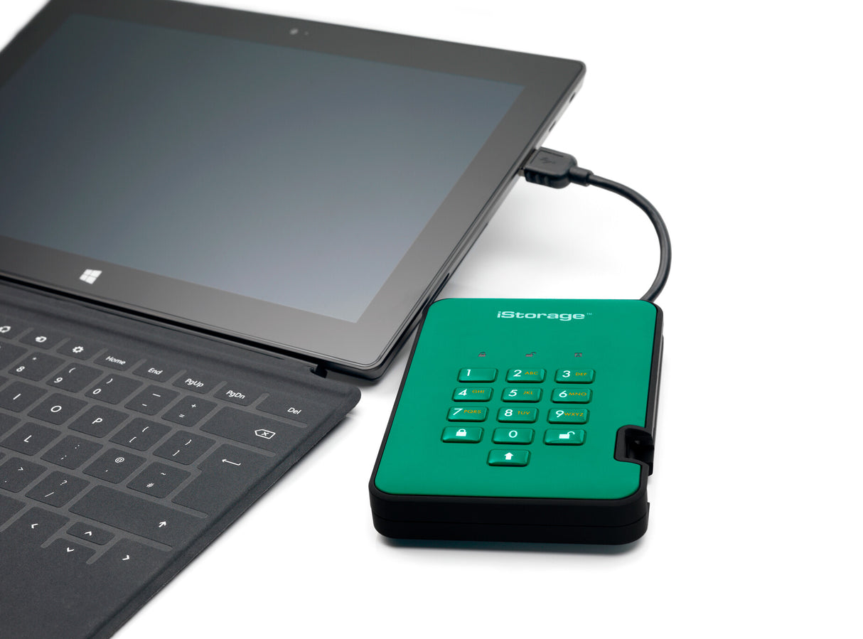 iStorage diskAshur² SSD 16TB Green | Secure Portable Solid State Drive |AES-XTS 256-bit Hardware Encryption | PIN protected | OS & Platform Independent | TAA Compliant |Brute force hack defence | Dust/Water Resistant