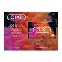 piXL PXD24VH 24 Inch Full HD 60Hz Widescreen Monitor with 1920 x 1080 Resolution, 6.5ms Response Time, Speakers, VGA & HDMI with Internal PSU