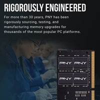 PNY (MN16GBSD43200-SI) 16GB, PERFORMANCE DDR4 3200MHz, SODIMM Notebook Memory, CL22, Single channel