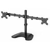 GameMax Dual Monitor Arm Stand LCD Desk Mount Freestanding For Two 13 Inch To 27 Inch Monitors, VESA Dimensions Of 75x75 mm or 100x100 mm, 180 Degrees Swivel, Black