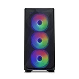 Tecware Forge M Omni Micro-ATX Case - Key-Lockable Tempered Glass, High-Airflow Mesh Front, 4 x 120mm Fans Pre-Installed, mATX/ITX Support, Black