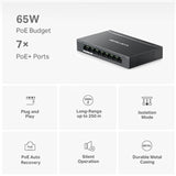 Mercusys (MS108GP) Conmutador de escritorio Gigabit de 8 puertos con PoE+ de 7 puertos, caja de acero