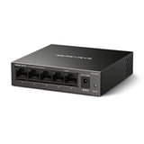 Mercusys (MS105GP) Conmutador de escritorio Gigabit de 5 puertos con PoE+ de 4 puertos, caja de acero