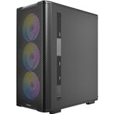 Antec VX310 ARGB  Mid-Tower Gaming PC Case - Pre-Installed 4 x 120mm ARGB Fans, Tempered Glass Side Panel, High-Airflow Mesh Front - ATX/Micro-ATX/ITX
