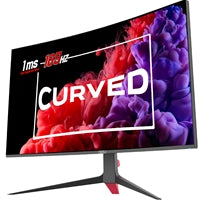 piXL CM32GF5 32 Inch Curved Gaming Monitor, 144Hz/ 165Hz, 1ms Response Time, Frameless, Freesync, G-Sync, 1920 x 1080 Full HD, DisplayPort, HDMI, VESA Mount, Internal PSU, Black Finish