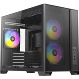 Antec FLUX M Mini Tower PC Case - Tempered Glass, Steel/Plastic, 6 PWM Fans, USB-C, Micro-ATX/ITX Compatibility