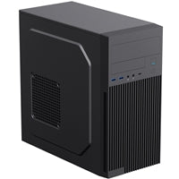 CiT Mentor Micro-ATX Office PC Case With USB Type C and 80mm Rear Black Fan Included