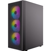Antec AX27 RGB Elite Mid-Tower Gaming PC Case with Tempered Glass, Full Mesh Front Panel, 4 Pre-installed 120mm Fixed-RGB Fans, ATX/Micro-ATX/ITX Compatible, Black