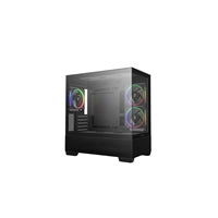 DeepCool CG380 3F Micro-ATX Gaming Case Black  Panoramic Tempered Glass Side Panel, Mesh Airflow Front, 3 Pre-Installed ARGB Fans, USB-C & USB-A Front I/O, Spacious SFF/mATX/ITX Build Support