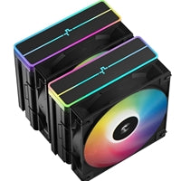 DeepCool AG620 BK ARGB V2 Dual-Tower CPU Air Cooler with 120mm ARGB Fans, Compatible with Intel LGA 1851/1700/1200/115x & AMD AM5/AM4, High-Performance Quiet Cooling, Matte Black