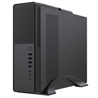 CiT S014C Black Slim Micro ATX/ITX Desktop Case with 300W Power Supply, USB 2.0, USB 3.0 Type-A & Type-C Ports