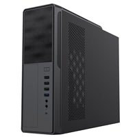 CiT S014C Black Slim Micro ATX/ITX Desktop Case with 300W Power Supply, USB 2.0, USB 3.0 Type-A & Type-C Ports