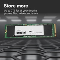 Crucial  (CT1000E100SSD8) E100 1TB PCIe Gen4 NVMe M.2 SSD, Sequential Write 4,500 MB/s, Sequential Read 5,000 MB/s