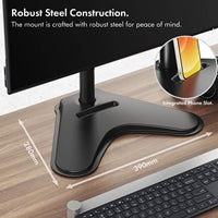 VonHaus Single Monitor Mount and Stand for 13-32 Inch Screens, VESA dimensions 75x75mm and 100x100mm