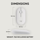 Logitech Pebble 2 M350s mouse Travel Ambidextrous RF Wireless + Bluetooth Optical 4000 DPI