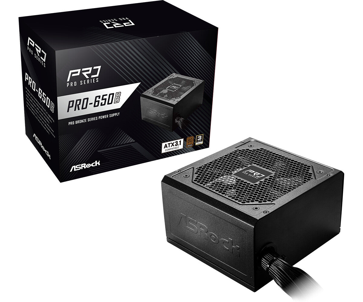 Asrock PRO-650B power supply unit 650 W 24-pin ATX ATX Black