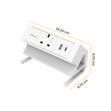 Fellowes Power Desk Socket with 1 Power Socket 1 USB-A & USB-C Ports White