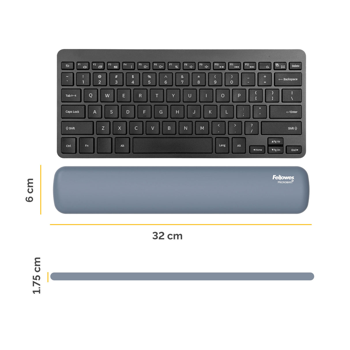 Fellowes Keyboard Wrist Rest Breyta Compact Keyboard Wrist Support with Antibacterial Protection Ergonomic Wrist Support Marine