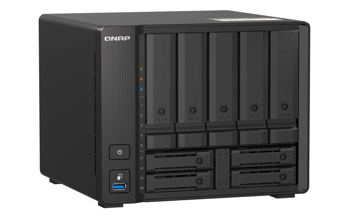 QNAP TS-H973AX-8G NAS Tower Ryzen Embedded V1500B 8 GB DDR4 80 TB HDD QuTS hero Black