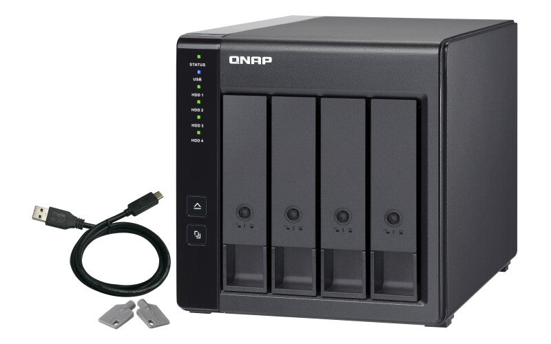 QNAP TR-004 storage drive enclosure HDD/SSD enclosure Black 2.5/3.5"