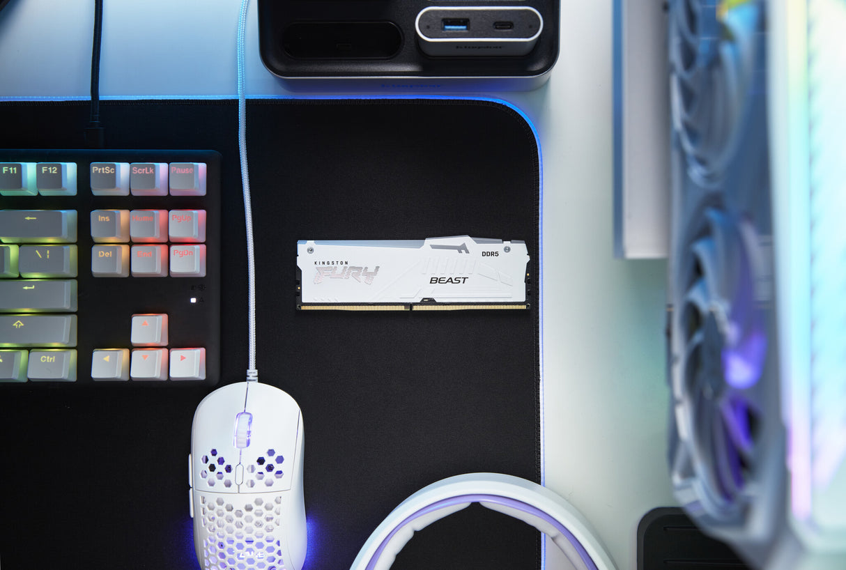 Kingston Technology FURY Beast 64GB 6000MT/s DDR5 CL36 DIMM (Kit of 2) White RGB EXPO