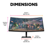 OMEN by HP 34 inch WQHD 165Hz Curved Gaming Monitor - OMEN 34c