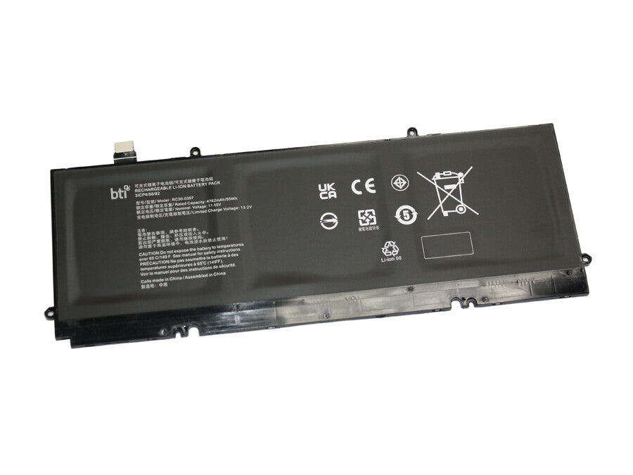 BTI 55Wh 3 cell RC30-0357 compatible battery for RAZER BOOK 13 FHD BOOK 13 RZ09-0357 2021 BOOK 13 RZ09-0357 2020 RZ09-0357 BOOK 13 2021