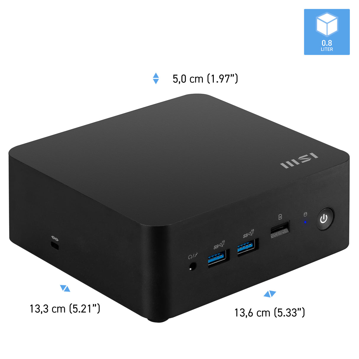 MSI Cubi NUC 1M Intel Core 5 120U (14th Gen) Barebone, NUC, SFF, Mini Computer, HTPC, (NO RAM, NO Storage, NO OS), Intel Graphics/DDR5/Dual ThunderBolt 4/Dual HDMI/Dual LAN/WiFi 6E/BT 5.3/VESA