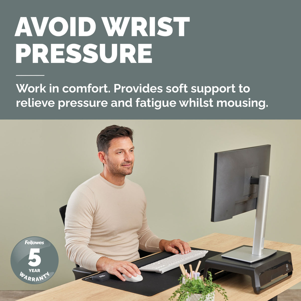 Fellowes Breyta - Wrist rest - black