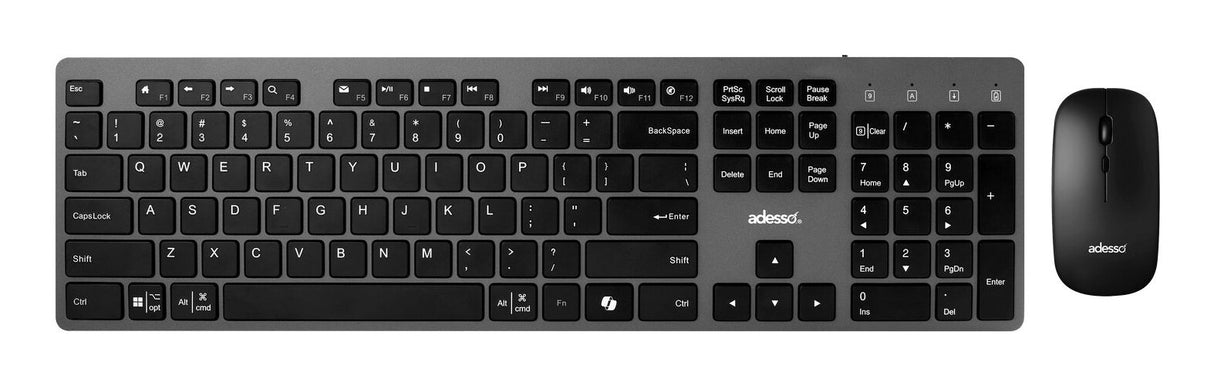 Adesso WKB-7300CB keyboard Mouse included Office RF Wireless QWERTY UK English Black
