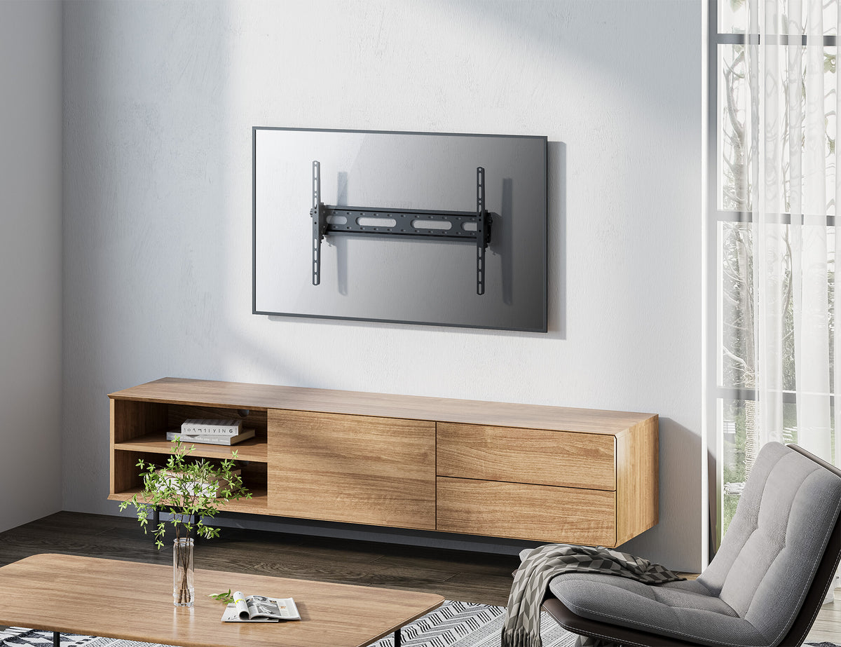 Manhattan Wall Mount for TV & Monitors (Tiltable), For screens 37" to 65", VESA compatibility: all between 200x200mm to 600x400mm - check the dimensions of the four mounting holes on back of screen to ensure it fits, Max 45kg, Black, Bracket