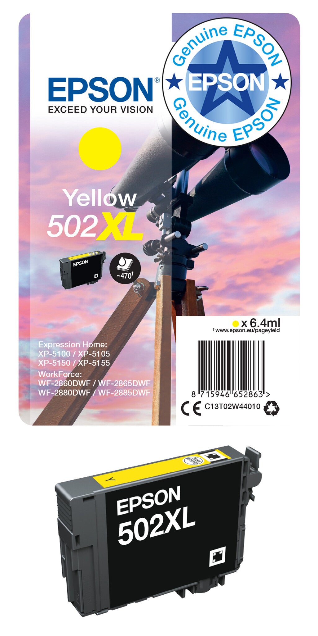 Epson Singlepack Black 502 Ink