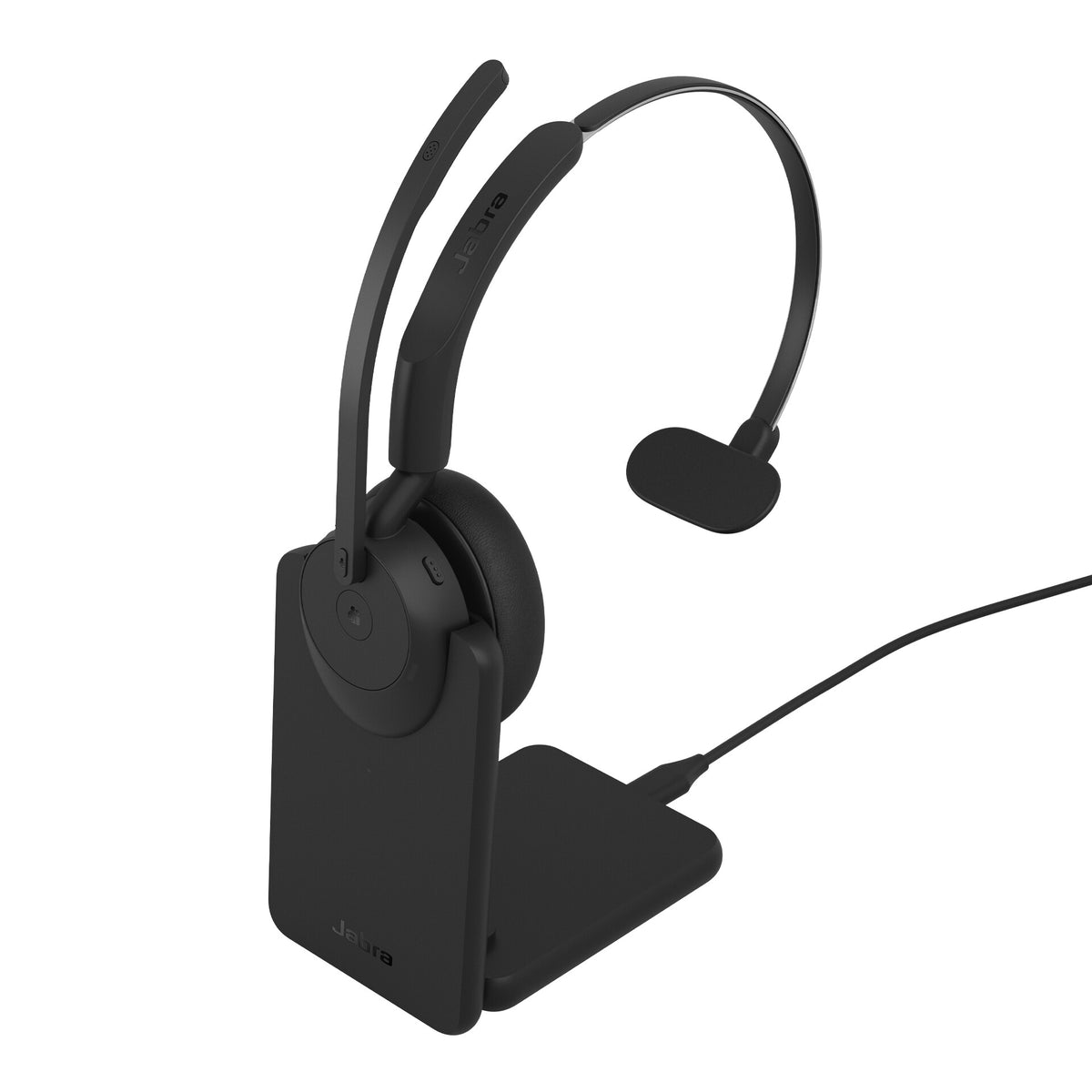 Jabra Evolve3 45 MS - USB-C with Dongle - Mono (Charging Stand)